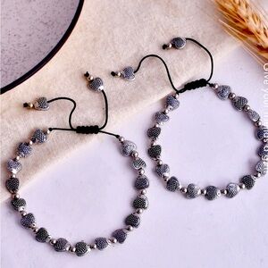 Oxcidized anklet evil eye